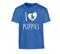 Flox Creative I Love Puppies Children's T-Shirt Ages 3-4 - 12-14 Blue