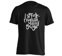 Flox Creative I Speak English and Budgie T-Shirt Small - 2XL Black