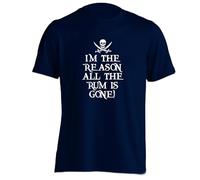Flox Creative I'm The Reason The Rum is Always Gone T-Shirt Small to 2XL Navy Blue