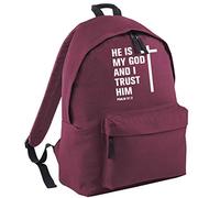 Flox Creative Maroon Backpack My God I Trust Him