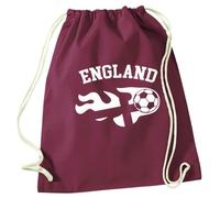 Flox Creative Maroon Drawstring Bag Flaming Football England Flag