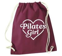 Flox Creative Maroon Drawstring Bag Pilates Girl Heart Design | Cotton