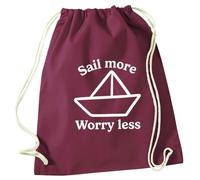 Flox Creative Maroon Drawstring Bag Sail More Worry Less