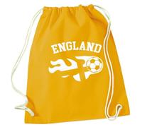Flox Creative Mustard Drawstring Bag Flaming Football England Flag