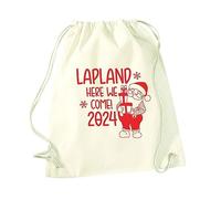 Flox Creative Natural Drawstring Bag Custom Lapland Here We Come