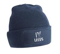 Flox Creative Navy Beanie I Love Leeds