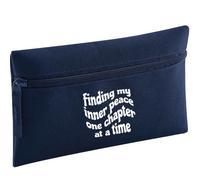 Flox Creative Navy Pencil Case Finding My Inner Peace One Chapter at a Time | Polyester, Zipped