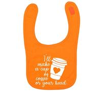 Flox Creative Orange Bib Make a Cup of Coffee for Your Head