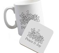 Flox Creative Peace and Joy Mug Left Handed Image Faces Out