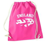 Flox Creative Pink Drawstring Bag Flaming Football England Flag