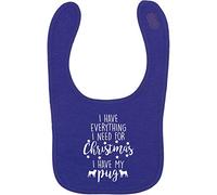 Flox Creative Purple Bib Everything I Need Christmas Pug