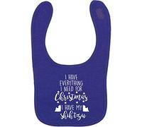 Flox Creative Purple Bib Everything I Need Christmas Shih Tzu