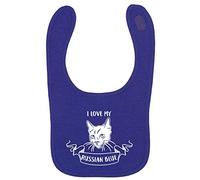 Flox Creative Purple Bib I Love My Russian Blue Cat