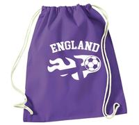 Flox Creative Purple Drawstring Bag Flaming Football England Flag