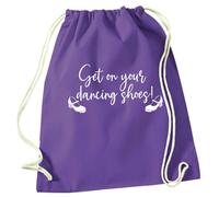 Flox Creative Purple Drawstring Bag Get on your Dancing Shoes | Cotton