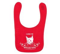 Flox Creative Red Bib I Love My Russian Blue Cat