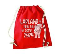 Flox Creative Red Drawstring Bag Custom Lapland Here We Come