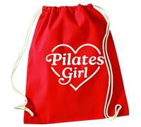 Flox Creative Red Drawstring Bag Pilates Girl Heart Design | Cotton