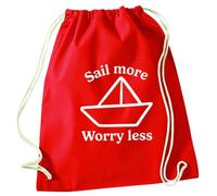 Flox Creative Red Drawstring Bag Sail More Worry Less