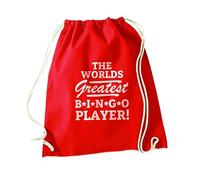 Flox Creative Red Drawstring Bag Worlds Greatest Bingo Player