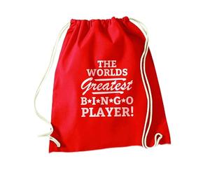 Flox Creative Red Drawstring Bag Worlds Greatest Bingo Player