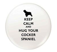 Flox Creative Small 25mm Pin Badge Keep Calm Hug Cocker Spaniel