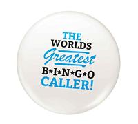 Flox Creative Small 25mm Pin Badge Worlds Greatest Bingo Caller