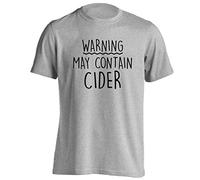 Flox Creative Warning May Contain Cider T-Shirt Small - 2XL Grey
