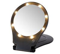 Floxite 5x Magnifying 360 Degree Lighted Home & Travel Mirror - Black