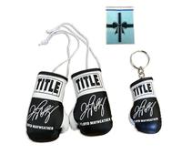 Floyd Mayweather BLACK car accessories mini boxing gloves & Keyring autographed print memorabilia gift gifts for men women (FloydMayweather1)