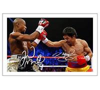 Floyd Mayweather & Manny Pacquiao Signed 12x8 Inch Photo Print With Pre Printed Signature Autograph Gift Wall Art, Boxing Artwork