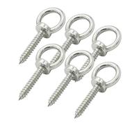 Floyutin Stainless Eye Screws M4x1.2(30mm) Long Self Tapping EyeBolts Ring Hooks,6 PCS