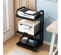 FLOZARI Printer Shelf 3-Shelf Printer Cart Stand with Wheels Multifunctional Storage Rack Paper Organizer for Home and Office Printer Shelves(A)