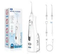 FLOZI Advanced Cordless Dental Water Flosser for Teeth, Oral Irrigator with 4 Tips Water Jet, 300ML Tank, USB-C Rechargeable, IPX7 Waterproof, Portable for Travel & Home