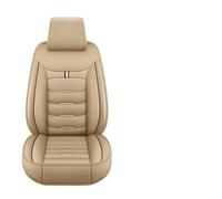 FLPLZKMNZK Car Seat Protector Auto Set Car Seat Covers PU Leather Single Front Split Protector Four Season Fit Most Car Accessories Seat Protectors(Beige-1PC)
