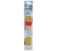 FLR KP DE 20CMX5.50MM - Knitting Pins: Double-Ended: Set of Five: Flair: Hand Coloured: 20cm x 5.50mm - Pony Groves & Thames Multi One Size