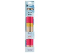 FLR KP DE 20CMX6.00MM - Knitting Pins: Double-Ended: Set of Five: Flair: Hand Coloured: 20cm x 6.00mm - Pony Groves & Thames Multi One Size