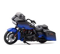 flrian Compatible With H-D 2018 CVO Road Glide 1:18 Alloy Die-casting Plastic Parts Simulation Car Gift Collection Hobby Motorcycle Model Miniature Sculpture(2018 CVO Road Glide Blue)