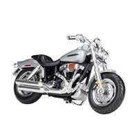 flrian Compatible with Harley 2009 FXDFSE CVO Fat Bob 1:18 Motorcycle Model Silver Vehicle Gift Alloy And Plastic Simulated Car Ornaments Locomotive Hobby
