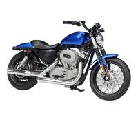 flrian Compatible with Harley 2018 Forty Eight Special, 2014 Sportster Iron 883, 1:18 Motorcycle Model Souvenir Collection Mini Bicycle Ornament Gift Vehicle Sculpture(1200N blue)