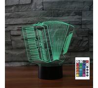FLRXHK - 3D Accordion Touch Table Lamp with Remote Control, 16 Colors Optical USB LED Night Light for Kids Gift Room Decor