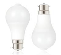 FLSNT B22 Bulb 100W Equivalent, 1150LM PIR LED Light Bulb,12W A60 LED Bayonet Light Bulb, 6500K Cool White, Non-Dimmable, Pack of 2