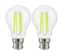 FLSNT B22 Bulb 100W Equivalent, 1521LM Ultra Bright LED Light Bulb, 9.5W A60 LED Edison Screw Bulb, 6500K Cool White, Non-Dimmable, Pack of 2 [Energy Class C]