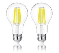 FLSNT Energy Efficient A Class E27 Screw Bulb 100W Equivalent, 7W A70 LED Edison Screw Bulb, 1521LM Bright LED Bulb, 2700K Warm White, Non-Dimmable, Pack of 2