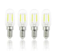 FLSNT LED E14 Fridge Bulb 25W Equivalent, 2W T22 E14 LED Light Bulb Cool White 6000K, Non-Dimmable, 230LM Small Edison Screw Bulb for Refrigerator, Cooker Hood, Sewing Machine, Night Light, Pack of 4