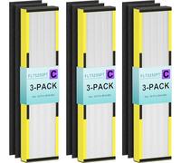FLT5000 Combo Pack Replacement Filter C Compatible with Germ-Guardian AC5000, AC5000E, AC5250PT, AC5350B, AC5350BCA, AC5350W, AC5300B Air Purifiers, 3 HEPA Filter and 6 Pre-Filters, Yellow