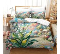 FLTCRZPFB Lily of The Valley Duvet Cover Sets 3 PCS Hotel Quality Quilt Cover Bed Sets Bed Covers with Pillowcases with Zipper Closure Ultra Soft Anti Allergic Microfiber Full(203x228cm)