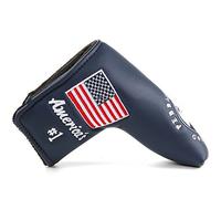 FLTRADE Golf Putter Club Head Cover Headcover Pebble Beach America's US Flag Embroidered Blade for All Brands Scotty Cameron Ping Taylormade Odyssey Cobra Ping Mizuno,Red,Navy blue or white