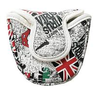 FLTRADE UK Flag PU Leather MALLET Golf Putter head Covers Headcover Magnetic Closure For Taylormade Scotty Cameron