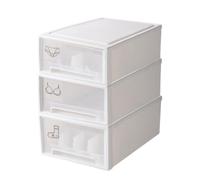 FLTRGO 3-layer Drawer-style Socks Underwear Organizer with Dividers, Large Capacity Socks Closet Organizer,Stackable Plastic Storage Drawer Box for Clothing, Bra, Ties, Scar(white)